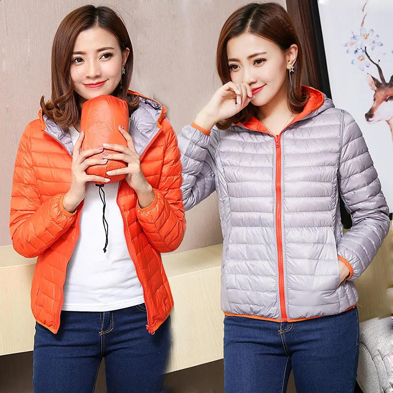 Light Ultra Jacket Womens Down Jacket Womens Autumn Winter Jacket Womens Double sided Jacket KJ530 240913