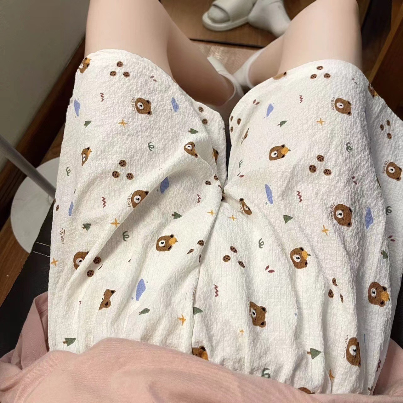 2024 Summer Women's Shorts Bottoms Pamas Soft By Cute Cartoon Print Loose Home Thin Pants Women Sleepwear