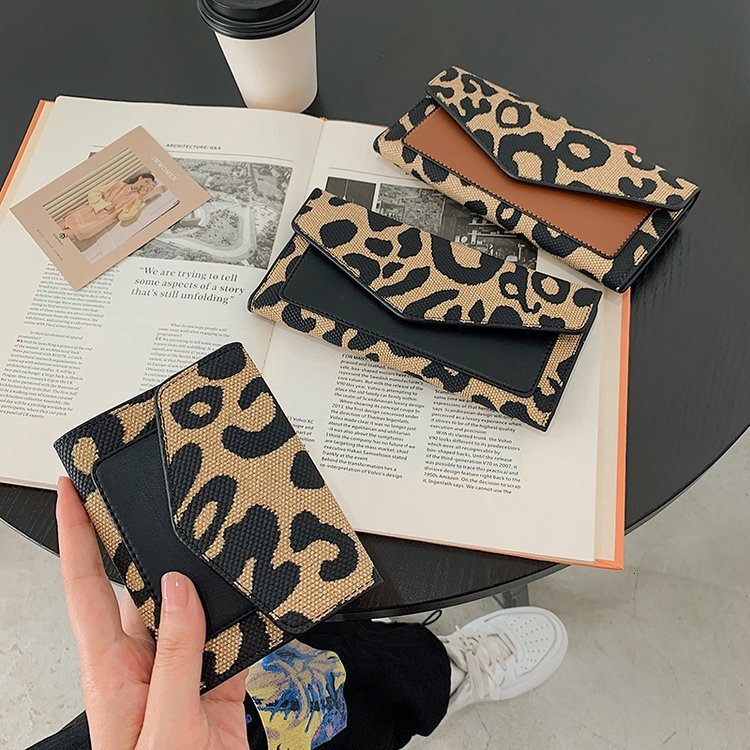 2024 New Long Leopard Pattern Women's Handheld 30% Off Wallet Short Card Bag