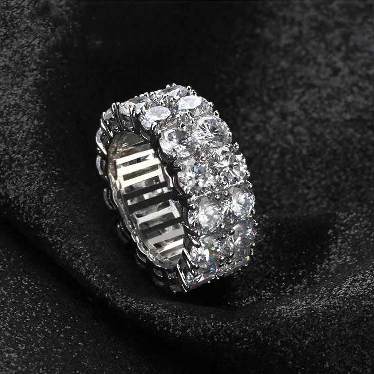 Fashion Jewelry Gold Plated Sterg Sier D/VVS Moissanite Dia Ring For Mens Rings