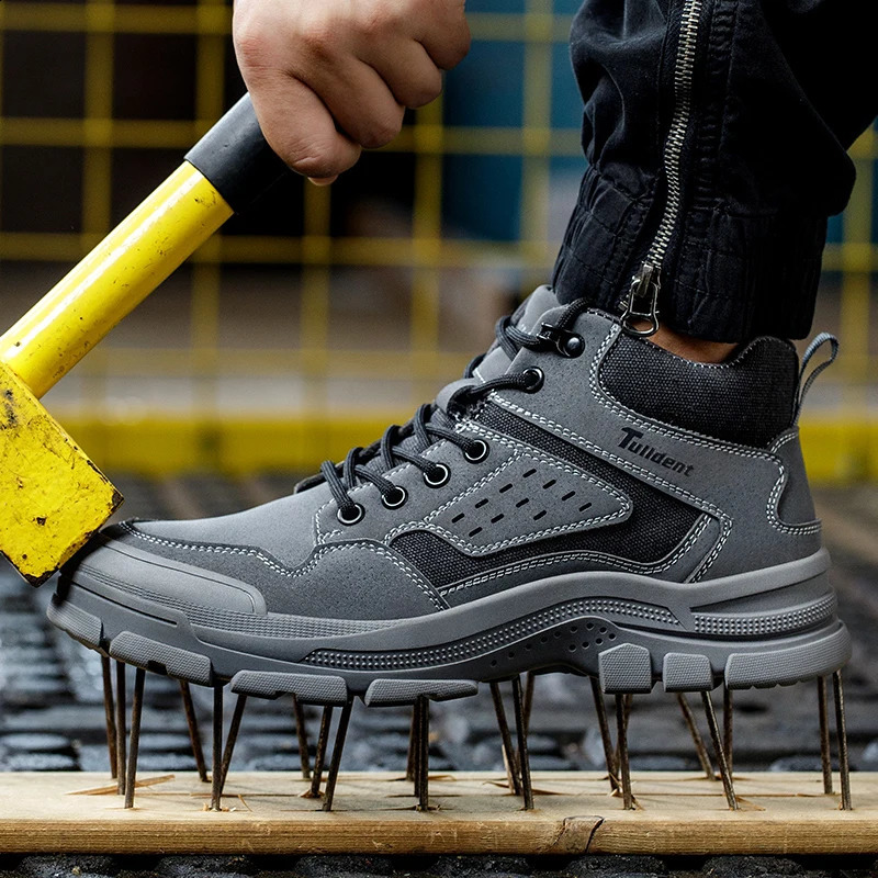 Safety Shoes Men With Steel Toe Cap Anti-smash Men Work Shoes Sneakers Light Puncture-Proof Indestructible Shoes Drop 241226