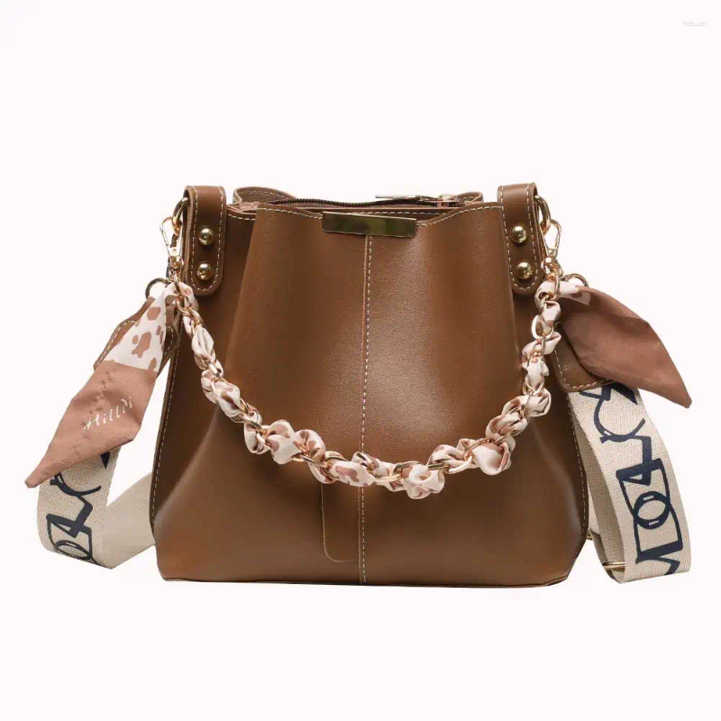 3 Bag Chain Shoulder PU Leather Trendy Crossbody Large Capacity Top Handle With Wide Strap For Women 4