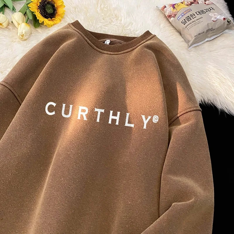 NXXTRESS Vintage batik Letter moon Print O-Neck Hoodies Casual Loose Hoodies Sweatshirts Long Sleeve Tops Streetwear Pullovers 240911