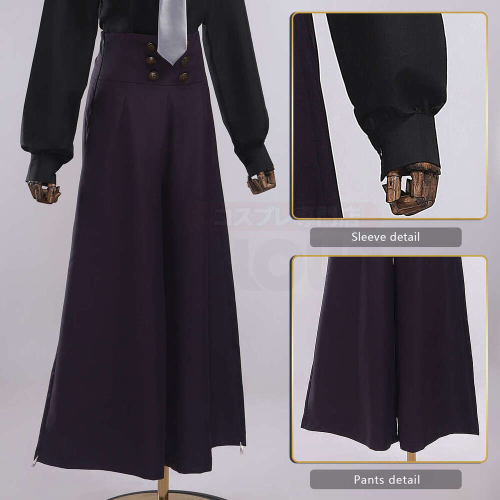 HOLOUN Jujutsu JJK Manga Anime Mei Cosplay Costume Black Shirt Purple Pants Tie Daily Wearing Gift