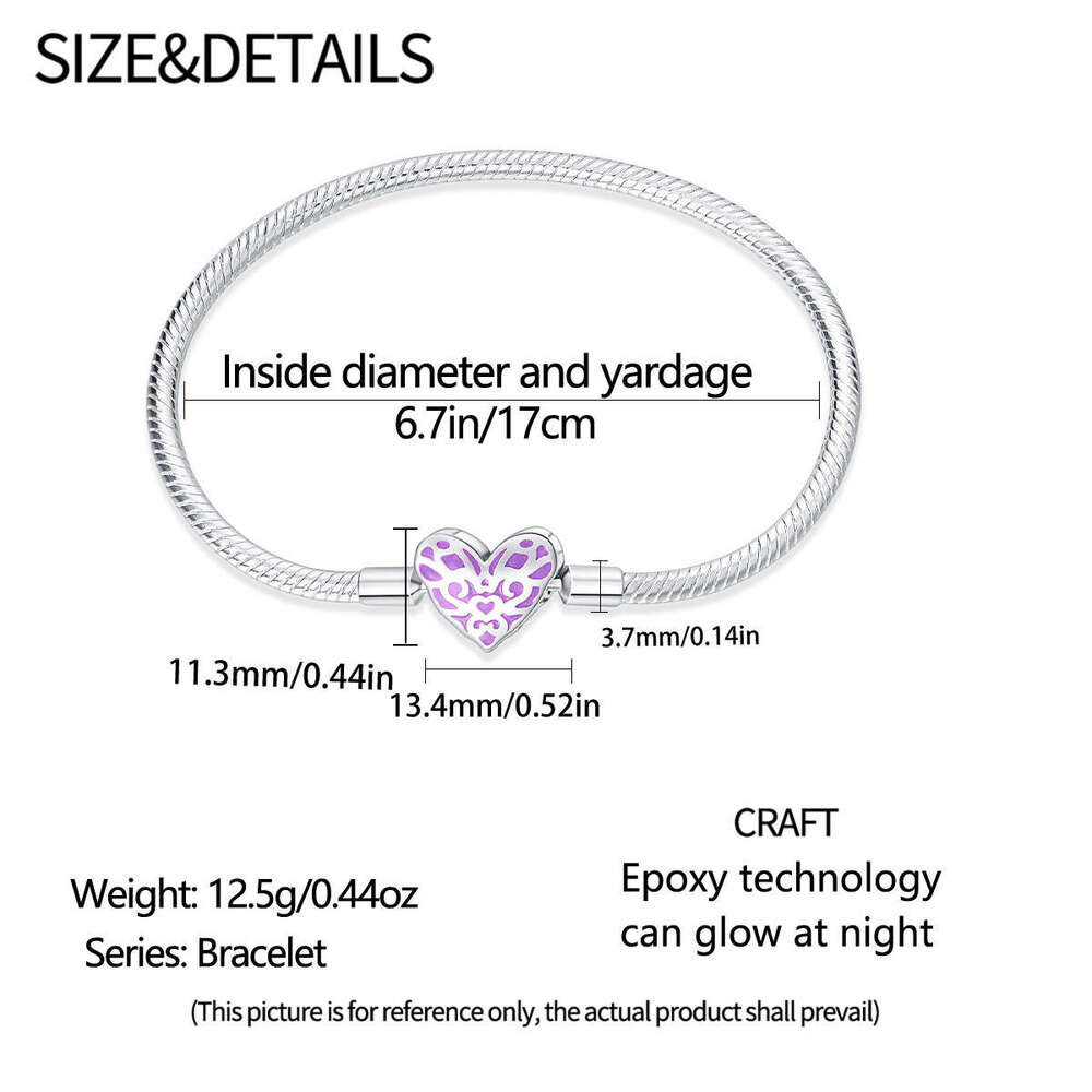 New 925 Sterling Silver Halloween bracelet With heart clip Fit Charms Silver 925 Original Bracelet DIY Jewelry Making For women Gifts