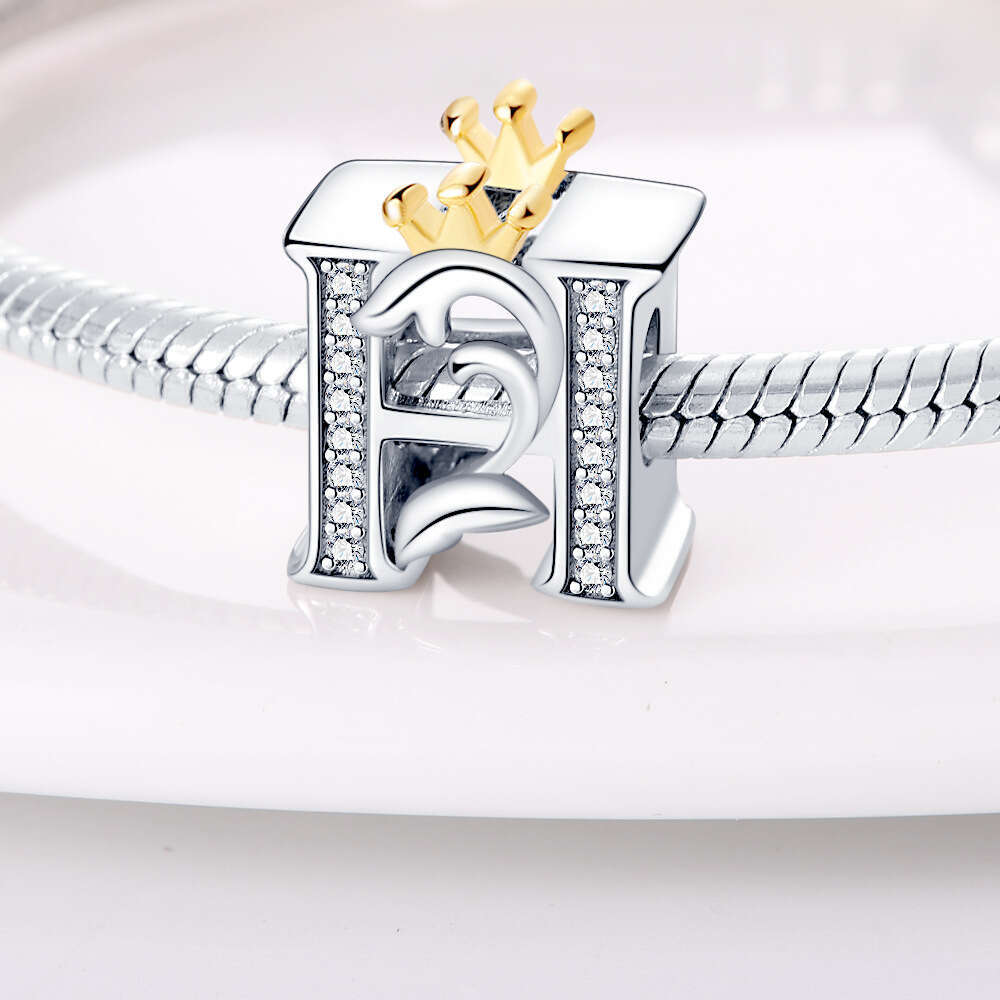 925 Sterling silver 26 A TO Z Letter pendant beads Charms creative personalized DIY Bracelet jewelry accessories bracelet For women