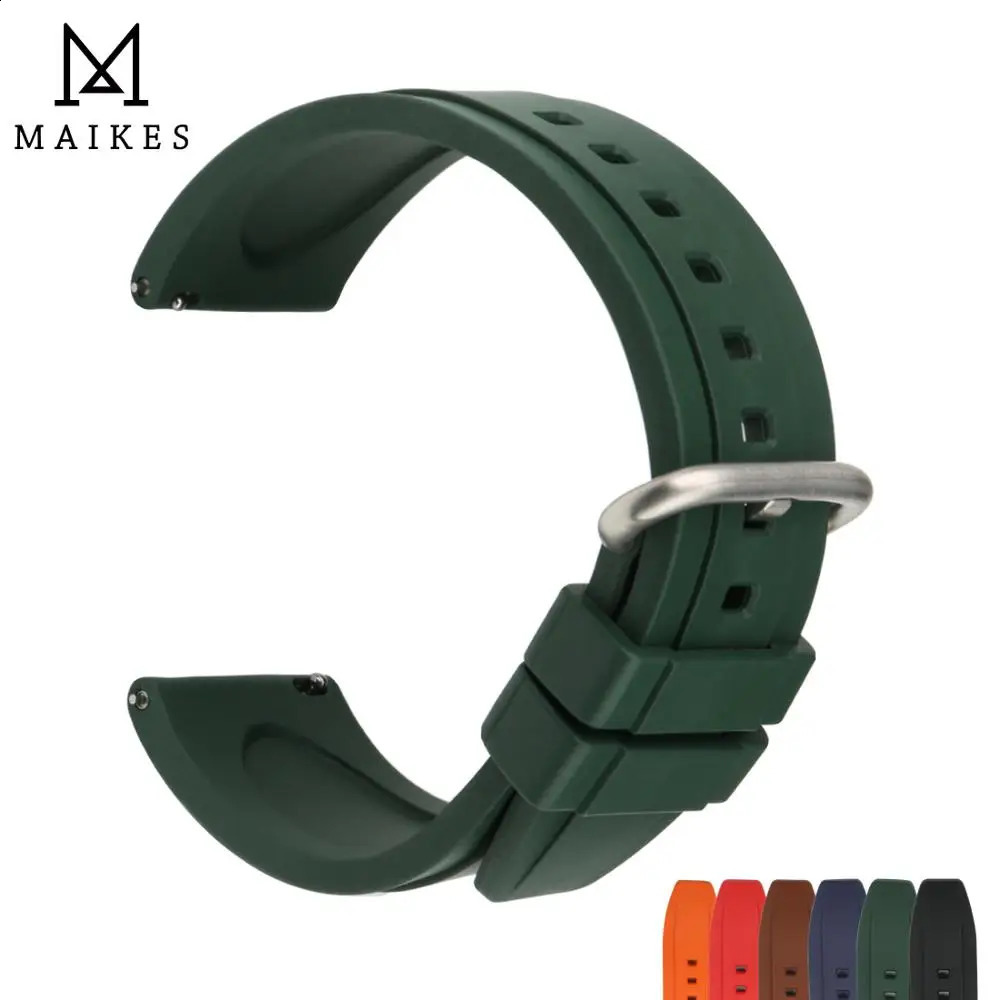 Premium Soft Fluoro Rubber Watch Band Sport Diving Watchbands Quick Release 20mm 22mm Rubber Watch Strap Bracelet Belt Loop 240906
