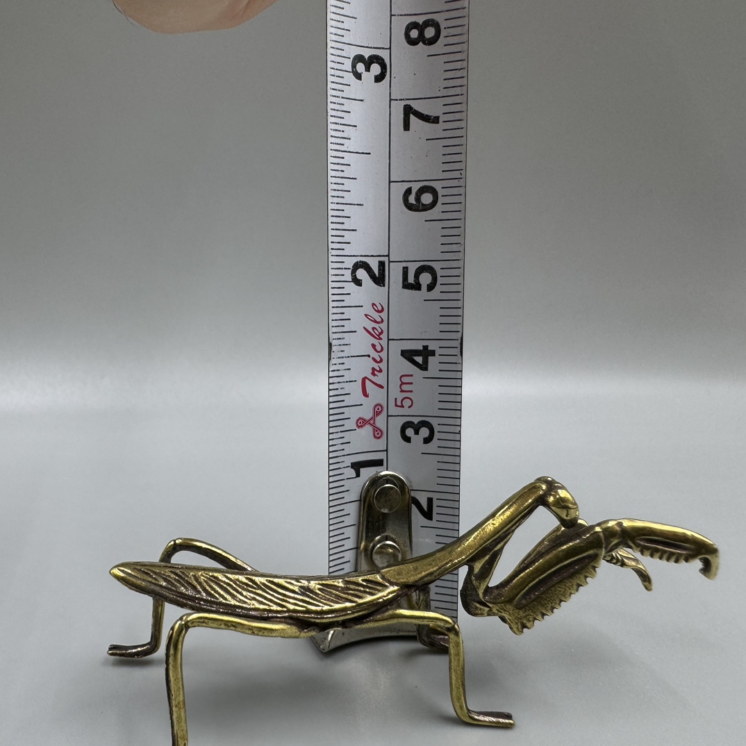 Collectible Mantis Decorative Statue Solid Copper Handwork Antique Brass Mantis Figurine Statue Animal Figurines Toys Home Desktop Decoration