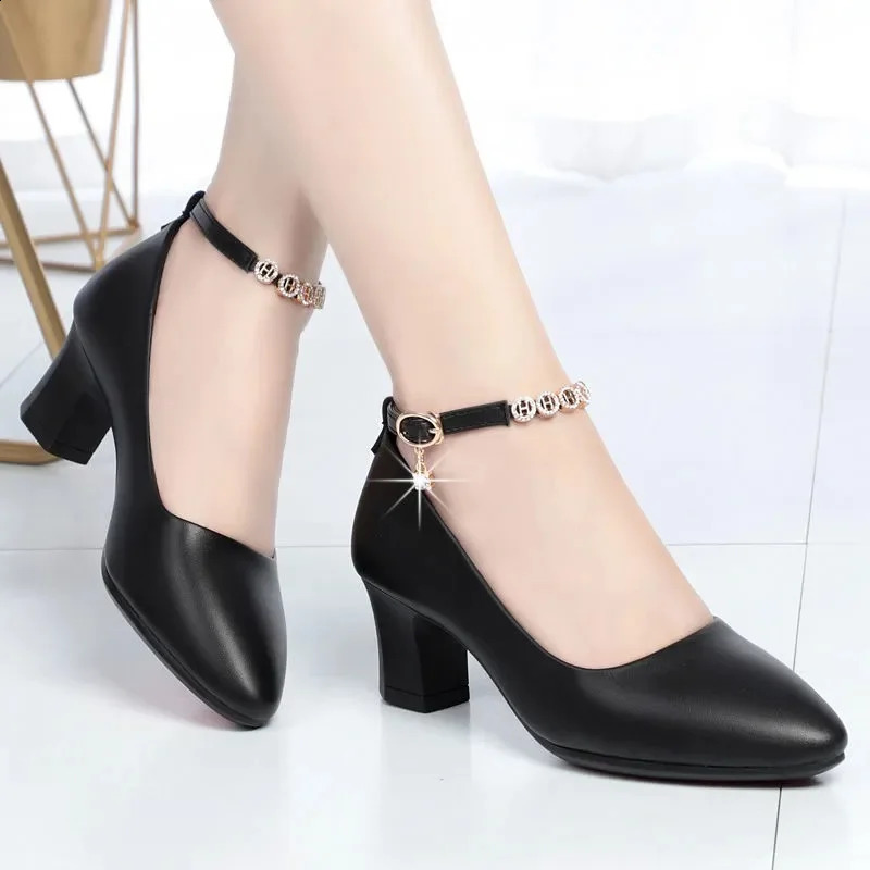 Marlisasa Womens Cute Black Spot Lace High Heels Suitable for Office Womens Classic Beige Comfortable Fine Heels H5957 240919