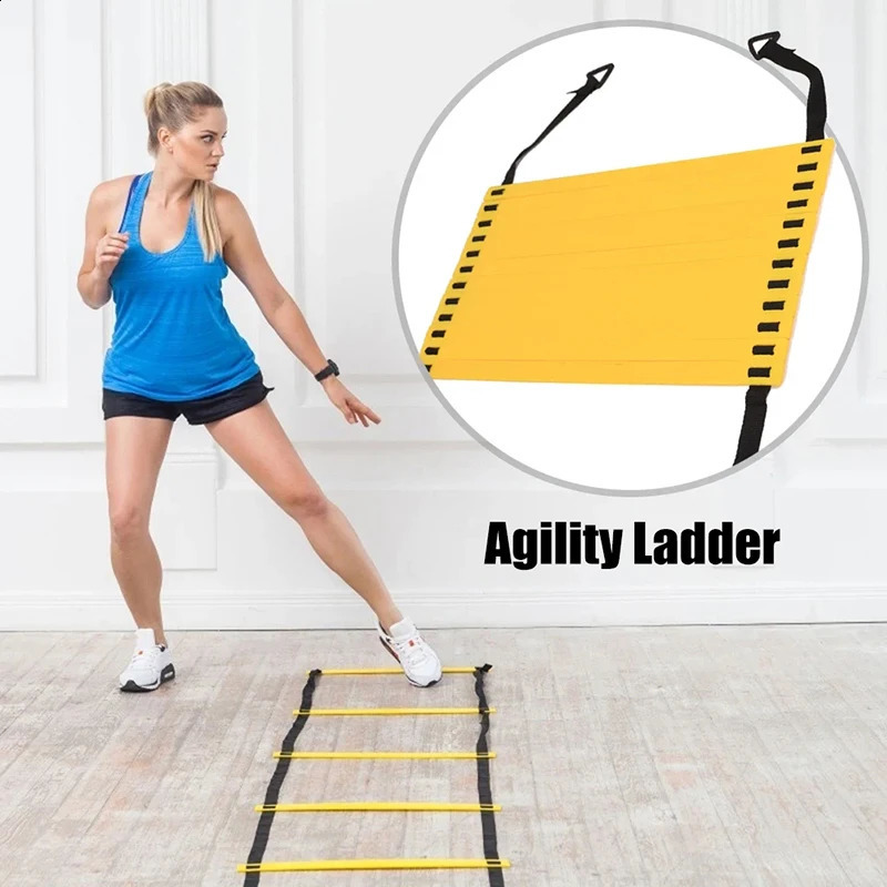 6M 12 Rung Speed Agility Ladder Training Set Field Cones Resistance Parachute Footwork Sport Soccer Football Training Equiment 240914