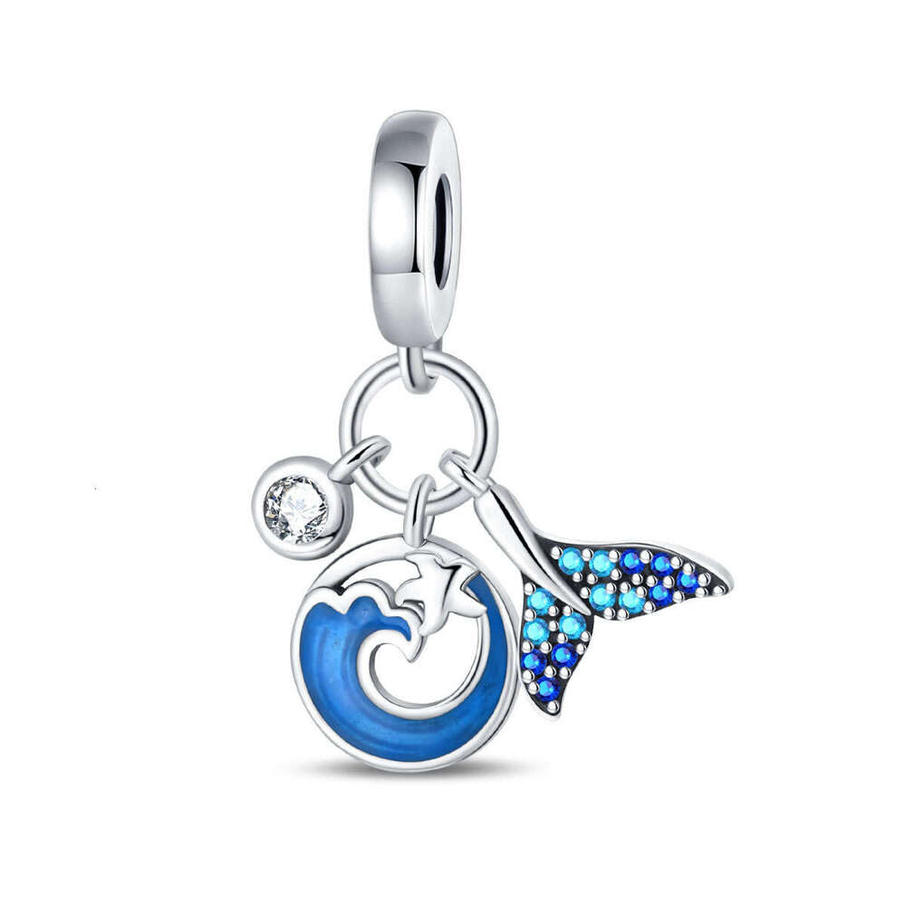 925 Sterling sivler Ocean Wind Seahorse Turtle Whale Pendant Beads Charms DIY Jewelry Accessories Bracelet