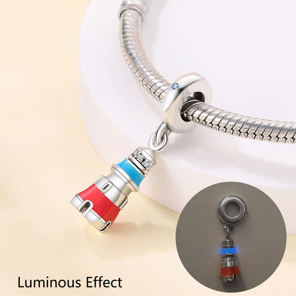 New 925 Sterling Silver Pendant Charm Architectural Series Romantic Cape Lighthouse Bead Fit Charms Silver 925 Original Bracelet DIY Jewelry Making Fo