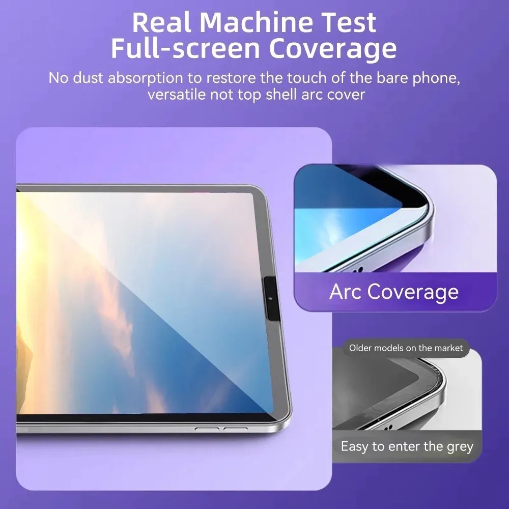 HD Clear Screen Protector For Samsung Galaxy Tab S9 Plus 12.4 S9 FE Plus A9Plus 11 S9 Easy Install Auto-Dust Removal Kit Tempered Glass Film