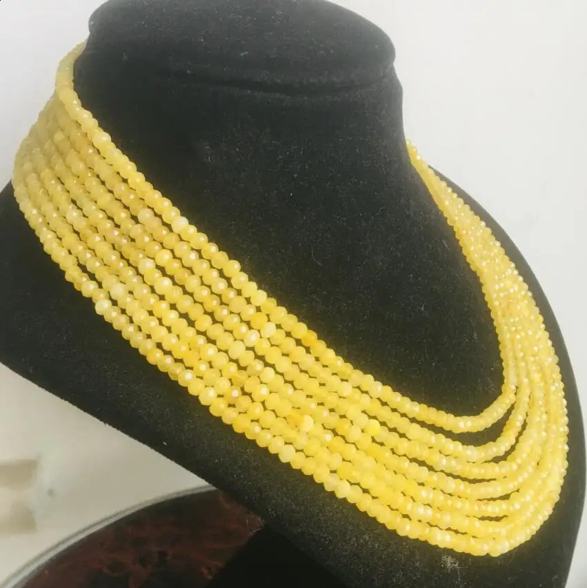 2x4mm natural Ruby facing bead Necklace 7 rows 17 -23 available in red blue white green yellow 240914