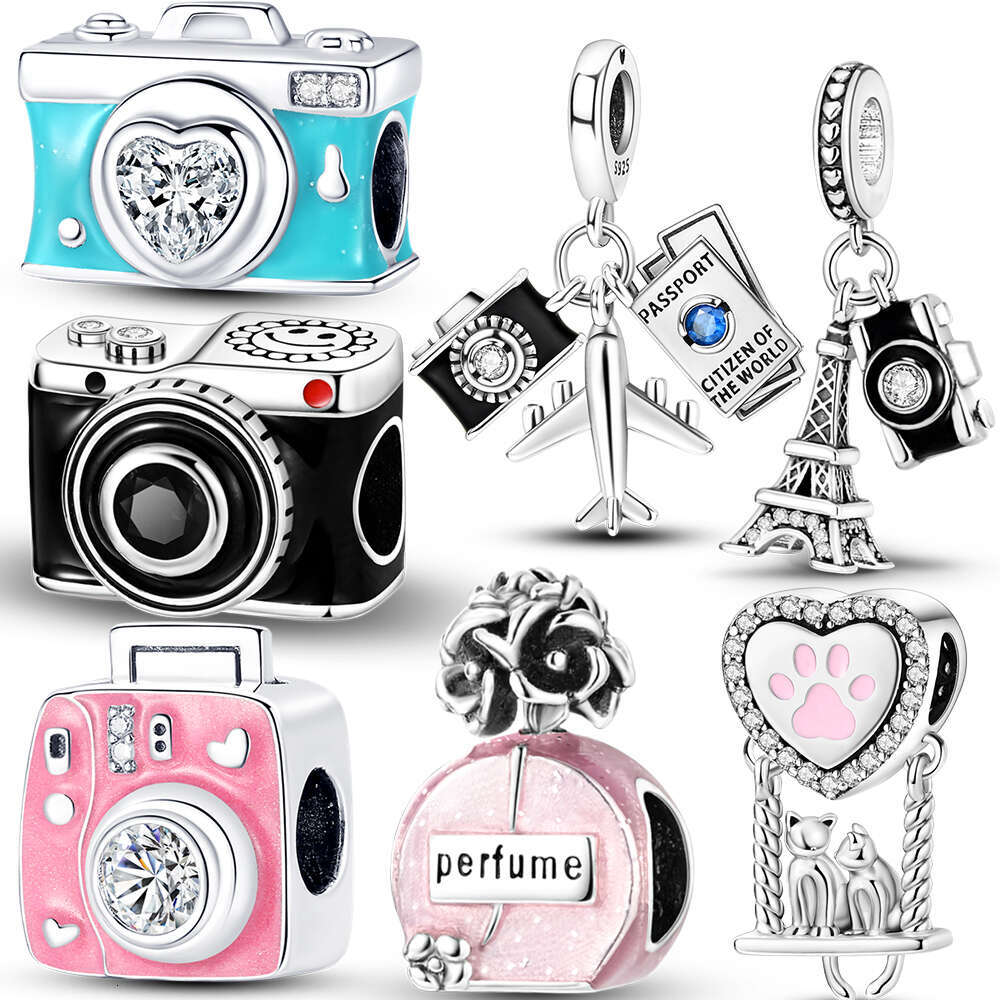 925 Hot Sale Sterling Silver Camera Beads Pendants Charms Fit Original Bracelet NecklaceFor Women Jewelry Making