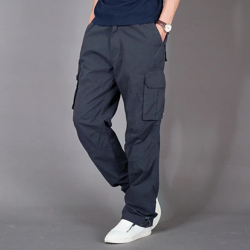 Men Cotton Cargo Pants Function Pants Army Green Mens Casual Outdoor Sports Trousers Y2K Clothing Spring Autumn 240911
