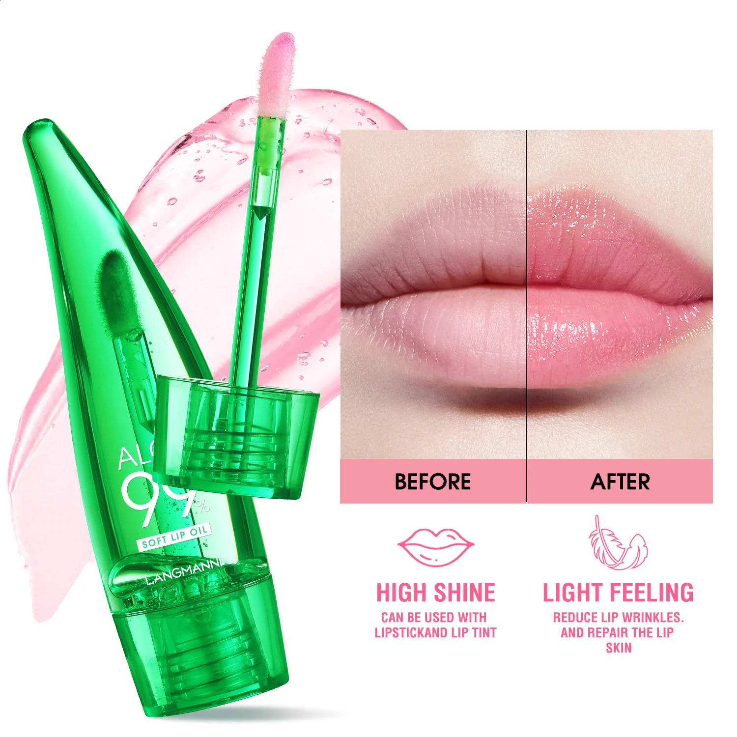 Natural Aloe Lipstick Lip Tint Long Lasting Waterproof Moisturizing Nourish Color Gloss Changeable Oil Balm 240911
