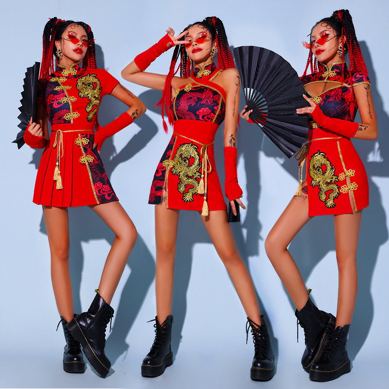 Jazz Dance Dress Korean Sexy Chinese Style Women Group Song Suit Meeting Performance Costume