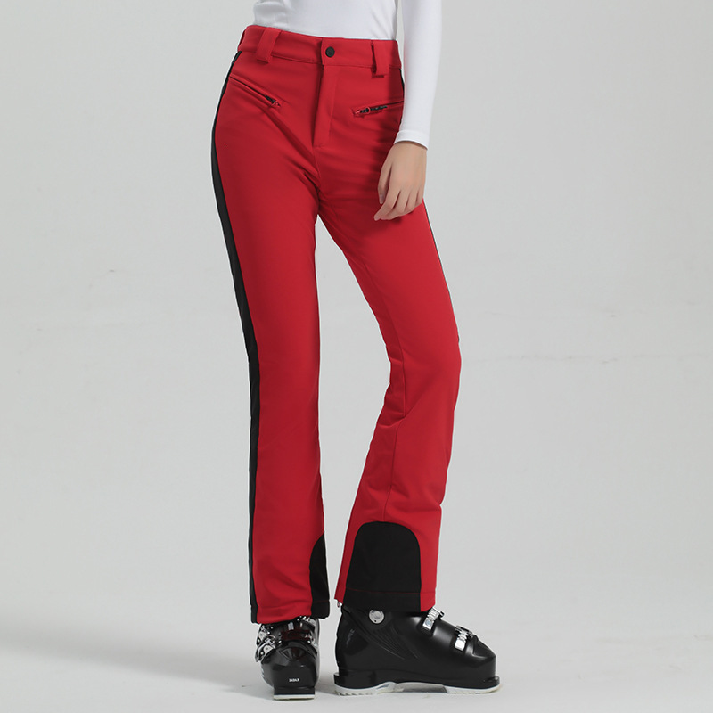 Winter Ski Pant Women Snowboard Trouser Thicken Warm Waterproof Windproof Elastic Outdoor Sport Wear Breathable Zipper