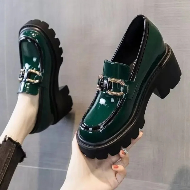 Spring/Summer Fashionable Elegant Sexy Tall Womens Thick Bottom High Heels Decorative Metal Shoes 240914