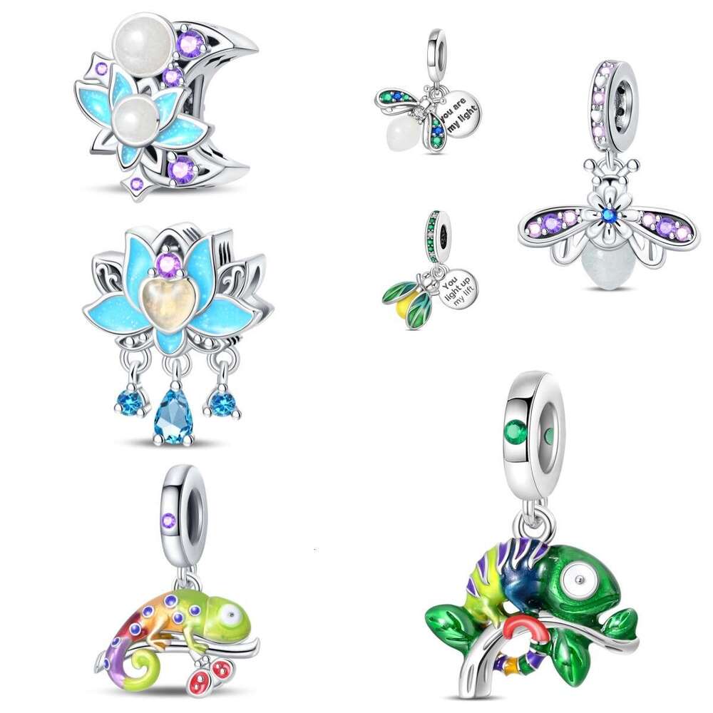 New Family Style Night Light Chameleon Firefly Beads Charms Pendants Fit 925 Sterling silver Original Bracelet DIY Gifts For Women