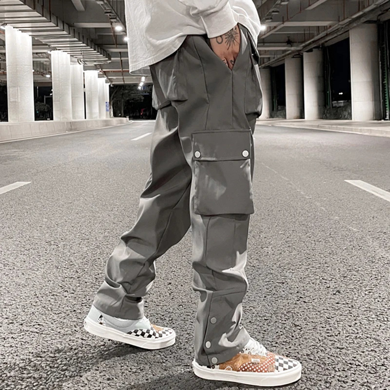 High Street Functional Hip Hop Cargo Pant Harajuku Fashionable Multi-pocket Cargo Trousers Men Women Streetwear Loose Casual 240911