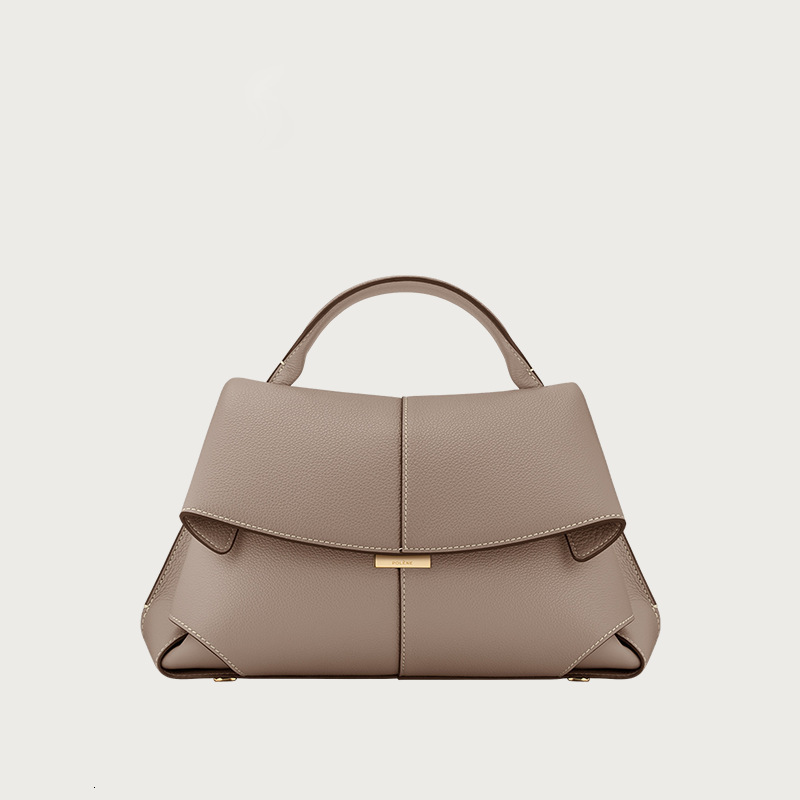 French Genuine Leather Women's One Shoulder Retro Fashion Handbag, High-Quality Gift Bag, Pol Smile Pogen New