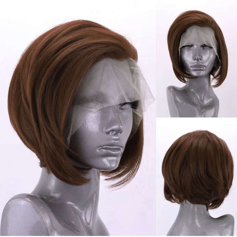 AIMEYA Hot Red For Women Girls Heat Resistant Synthetic Lace Front Orange Short Bob Wigs Daily Use Cosplay Wig Green
