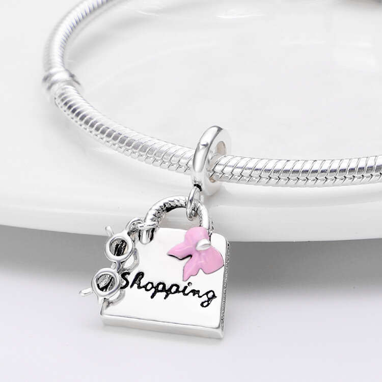 925 Sterling silver Hot goddess series perfume lipstick high-heeled shoes bag hanging beads Charms Valentine's Day birthday gift for women DIY br