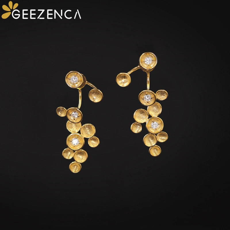GEEZENCA 925 Sterling Silver 5A Zircons Stars Dangle Earrings For Women Original Chic Earring Fine Jewelry Gift 240914