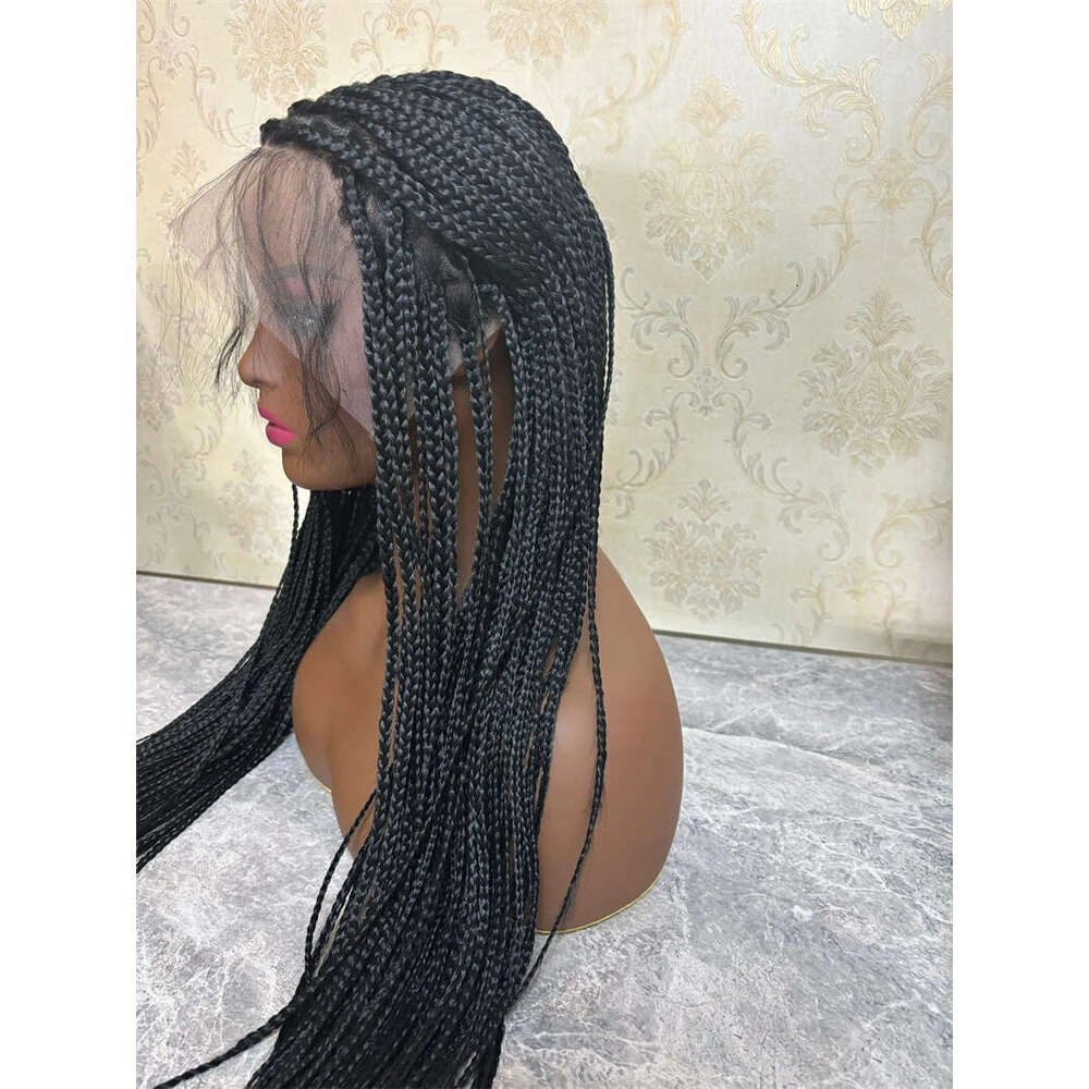 28 Inch For Black Women HD Front Box Wig Knotless Braided Wigs Lightweight Braids Synthetic Lace