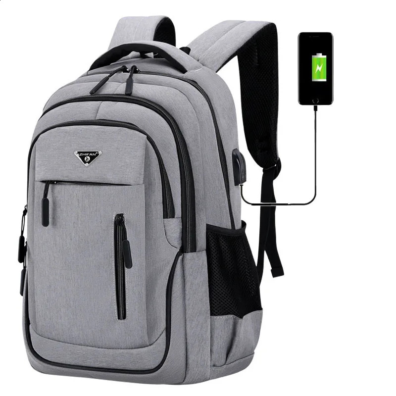 Men Backpack USB Charging Large Capacity Multi Layered Split Leisure Fashion Outdoor Travel Sports Business School Bags 240913