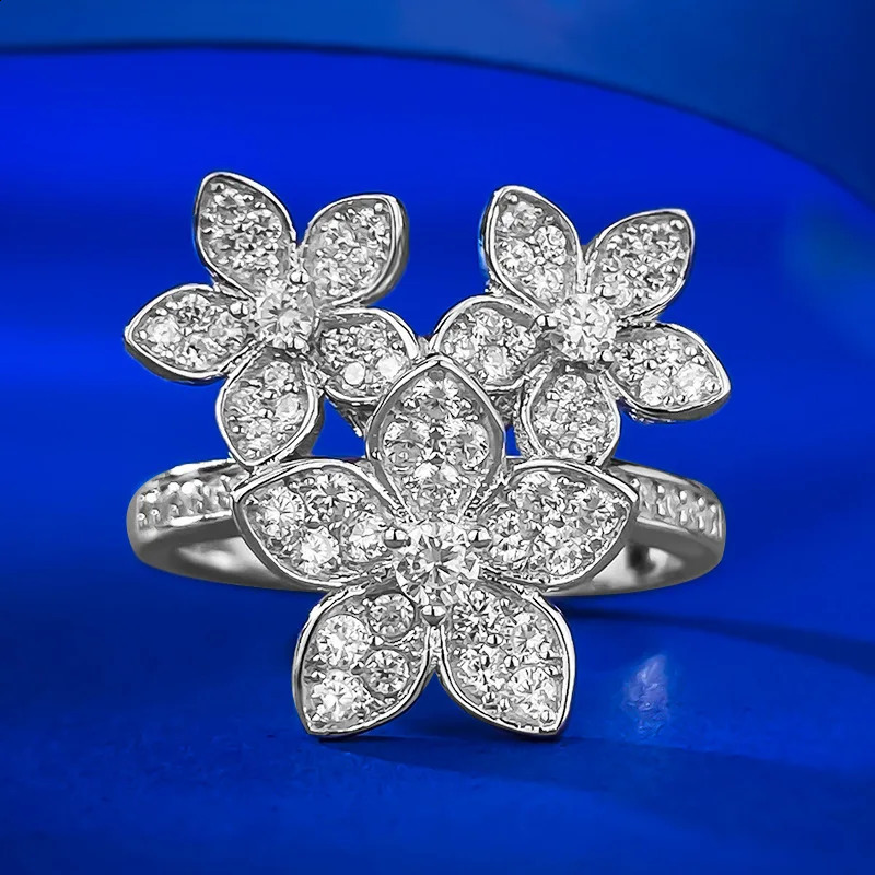 s925 Silver Flower Brocad Cluster Triple Wreath Womens European American French Fashion Edition 240914