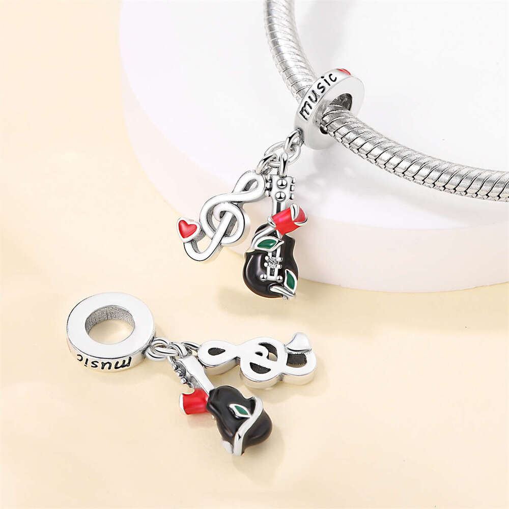 New 925 Sterling Silver Charm Guitar Talisman Beads pendant Fit Charms Silver 925 Original Bracelet DIY Jewelry Making For women Gifts