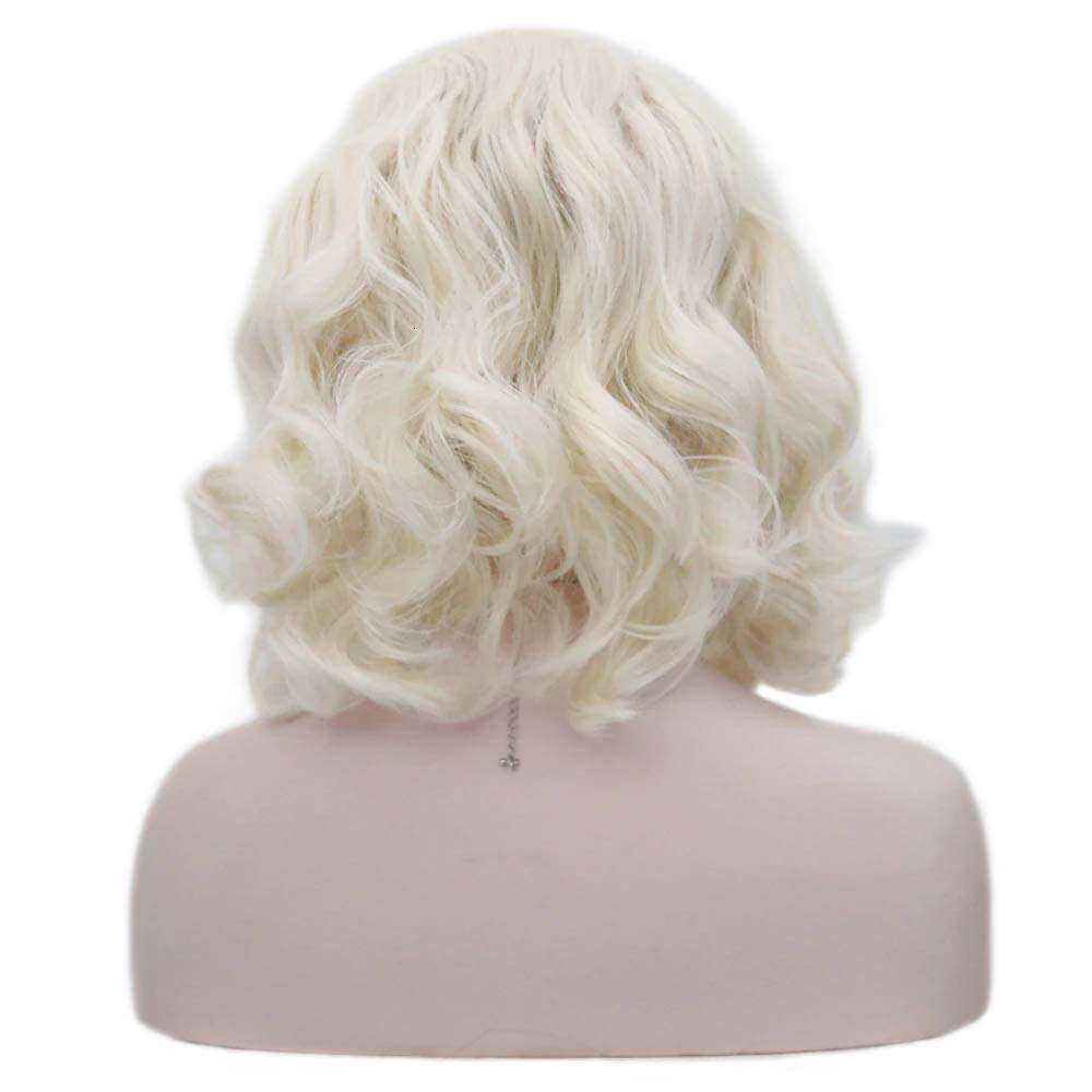 AIMEYA Blonde Bob For Women Short Body Wave Synthetic Lace Front Heat Resistant Hair Daily Use Cosplay Wig