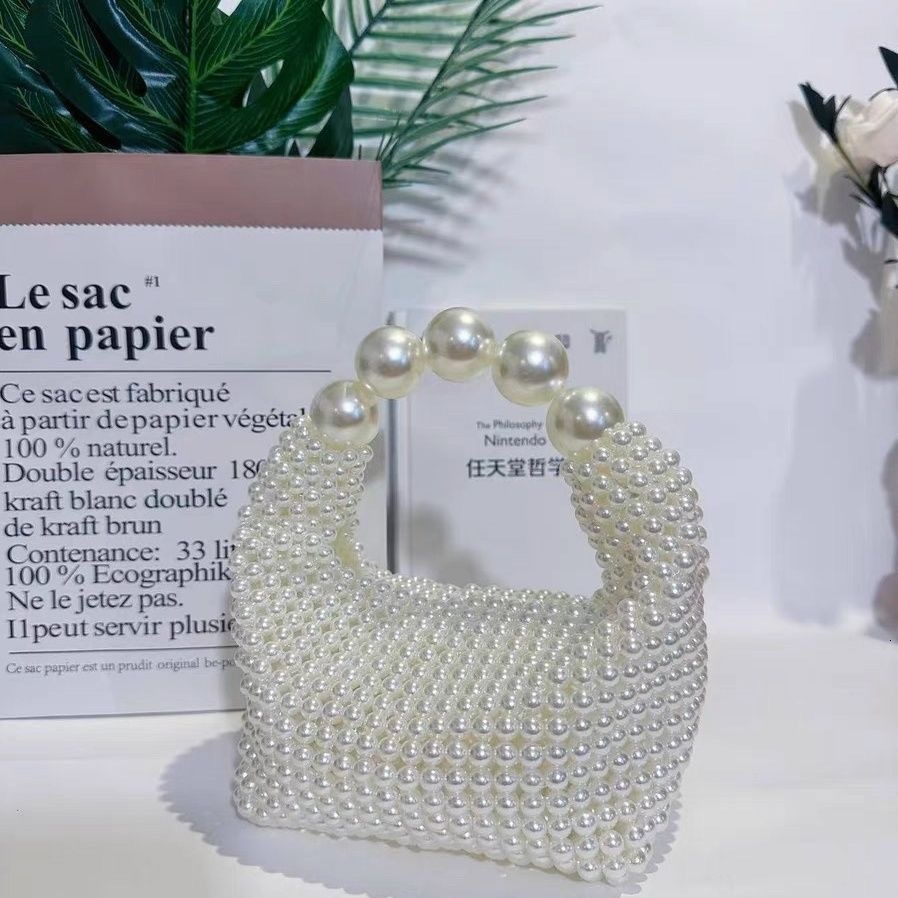 Handmade New Pearl Handbags For Women luxury bag Fashion Trendy Portable Purse Party Shoulder Tote Bags