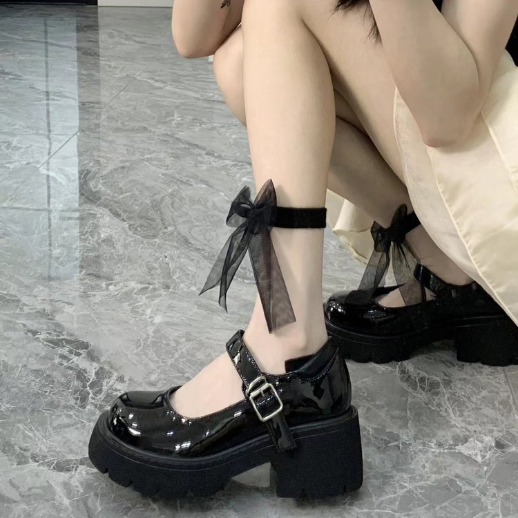 Free Shipping Designer Dress Shoes Black Kitten Heel Chunky Heels Ballet Flats Mary Jane Shoes Sneakers Loafers
