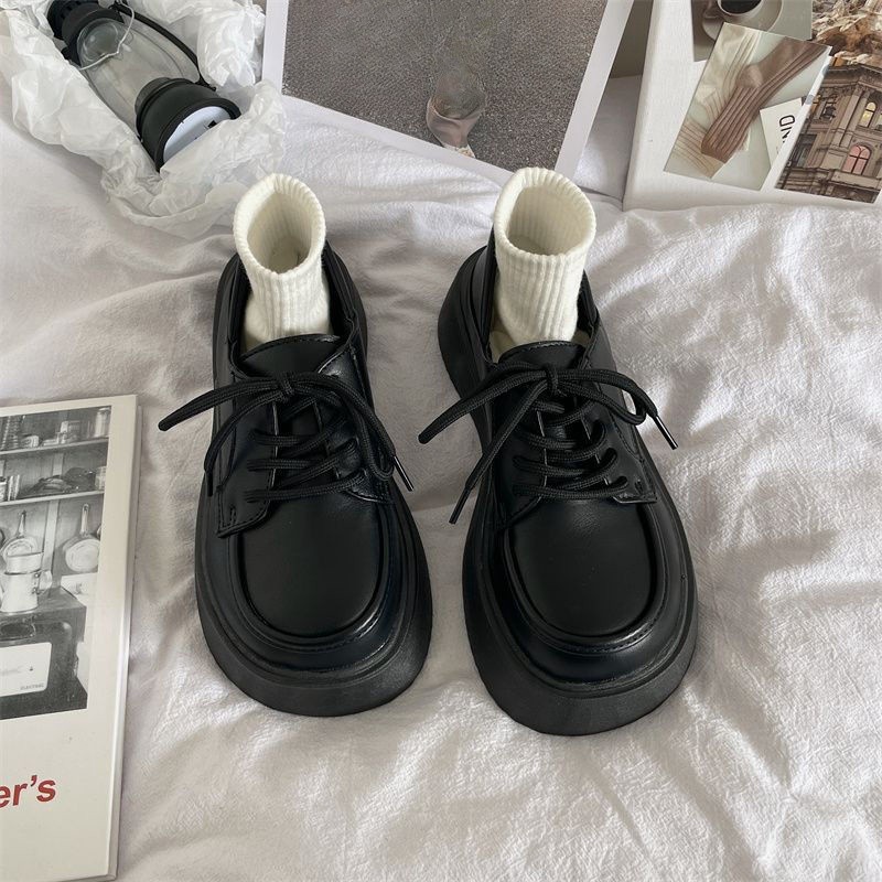 Versatile 2024 Women's Leather Mary Janes: Chunky Heel Slip-on Casual Shoes 54fe