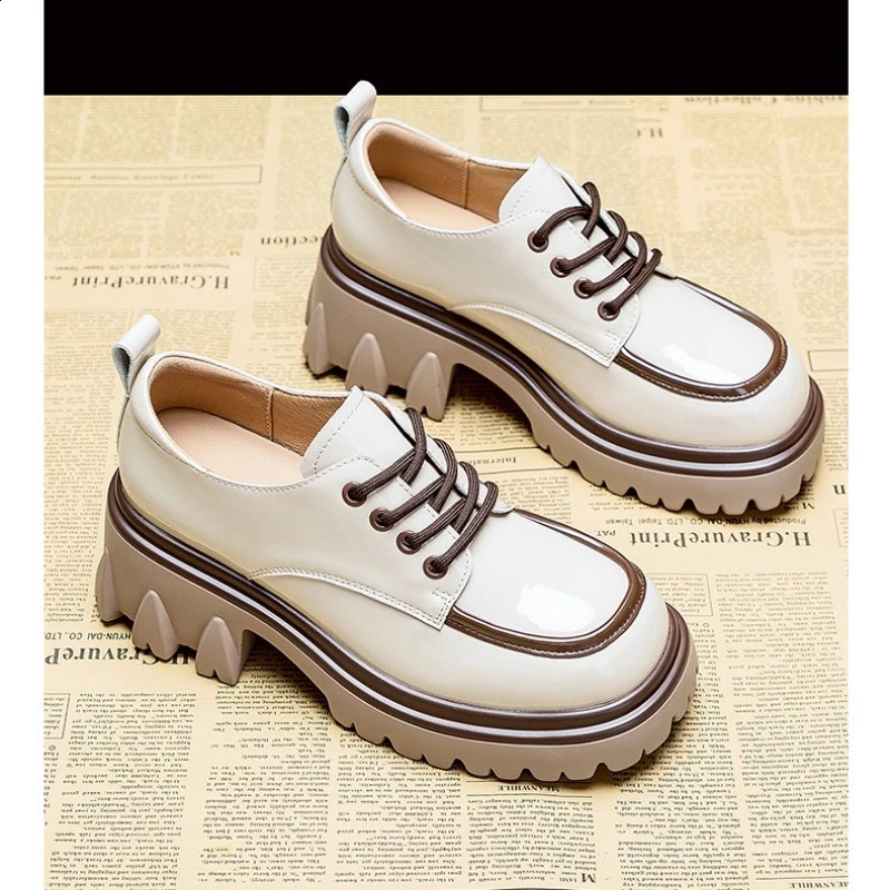 Loafers Womens Shoes Fashionable er Platform Thick Bottom High Lace Slip into Dress Shoes 240914