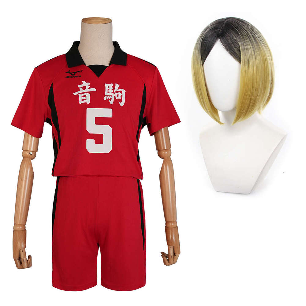 HOLOUN Haiky Anime Kozumekenma No.5 Cosplay Costume Jerseys Wig Nma High School Top Short Rose Net Synthetic Fiber