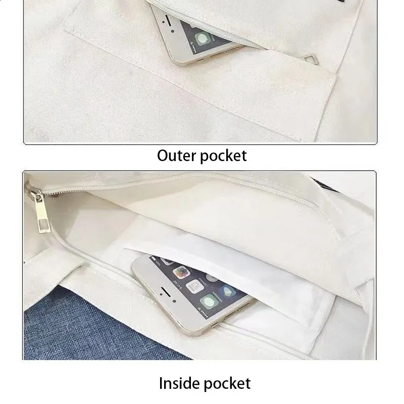 Canvas Bag For Women Japanese Versatile Large Capacity Black Shoulder Student Ins Casual Portable Shopping 240914