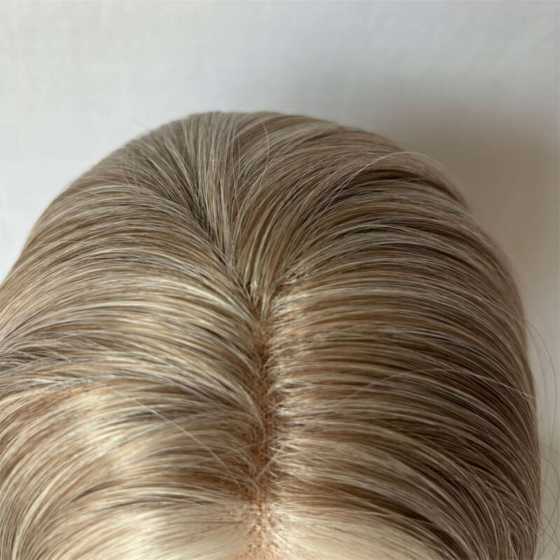 14 Inch Brown Highlight Short Straight Synthetic Dark Roots For Women Daily Use Ombre Ash Blonde Wig Pre Plucked Hair Wigs