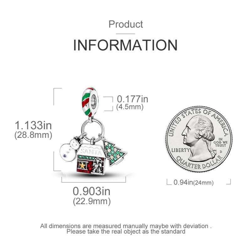 New 925 Sterling Silver Charm Snowman Christmas Tree Pendant beads Fit Charms Silver 925 Original Bracelet DIY Jewelry Making For women Gifts