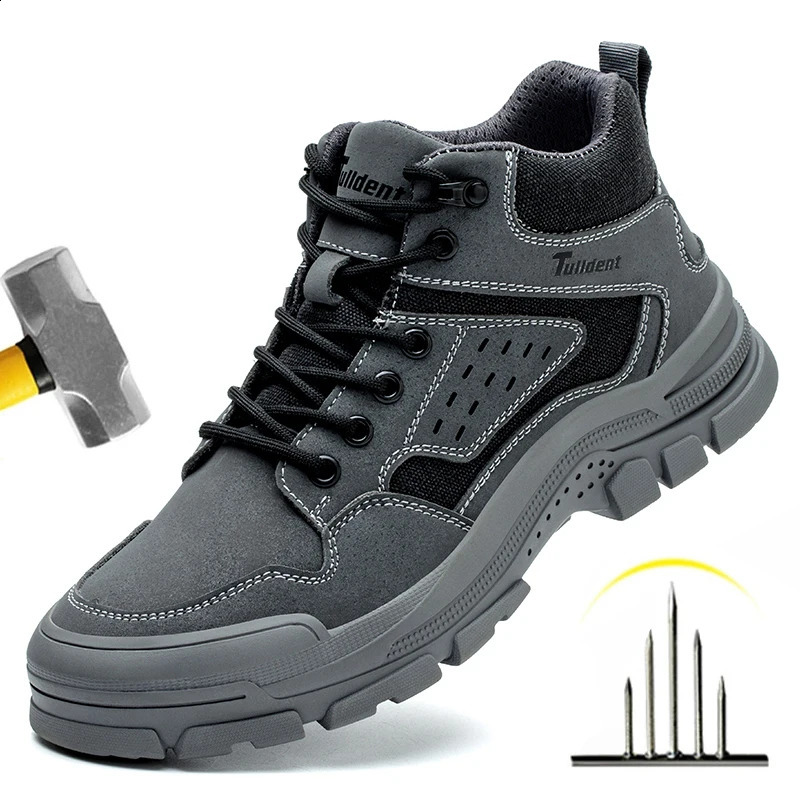 Safety With New Steel Toe Cap Anti-smash Men Work Light Puncture-Proof Indestructible Shoes Drop 240904
