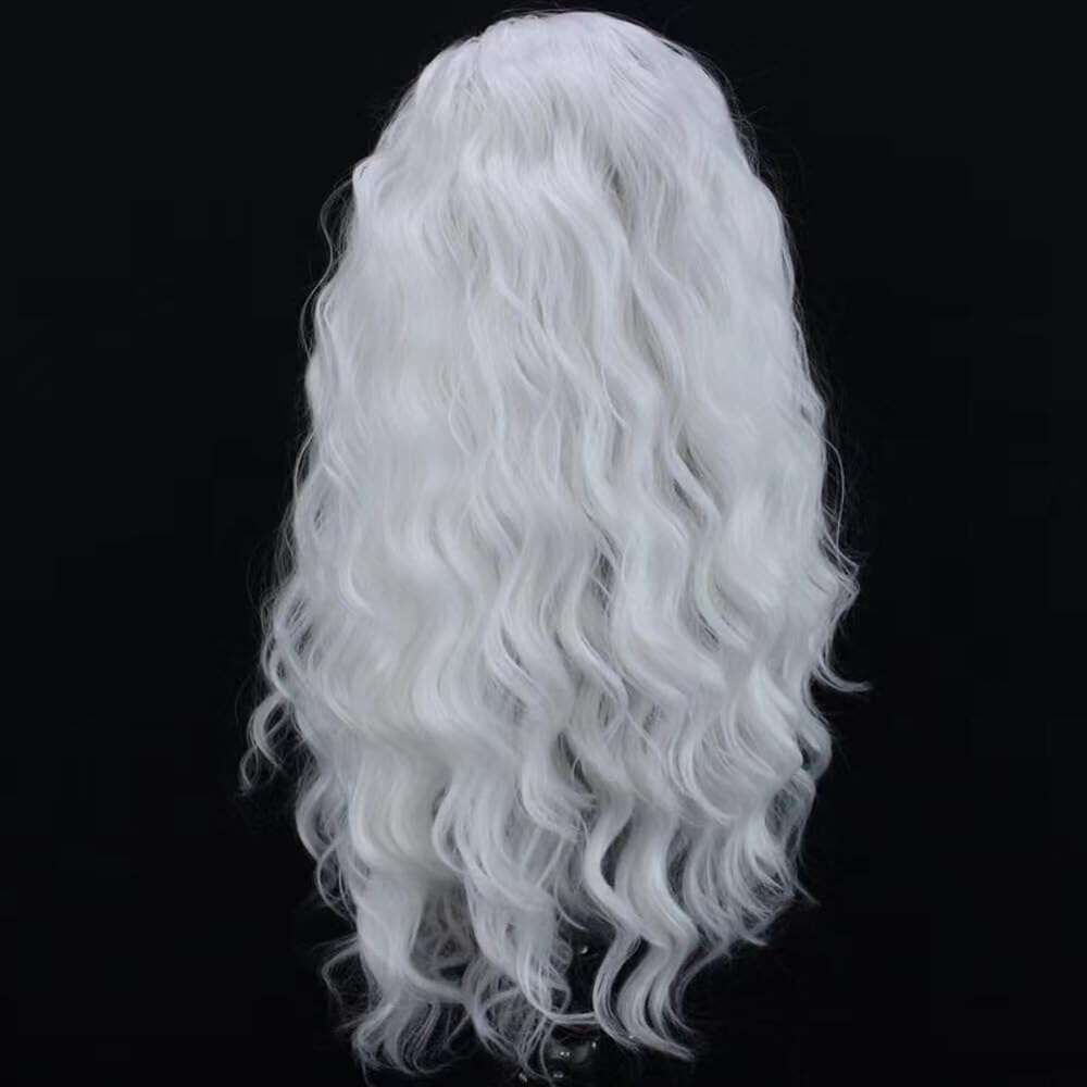 AIMEYA White Front Long Body Wave Synthetic Hair Natural Haire Frontal Lace Cosplay Daily Use Wig