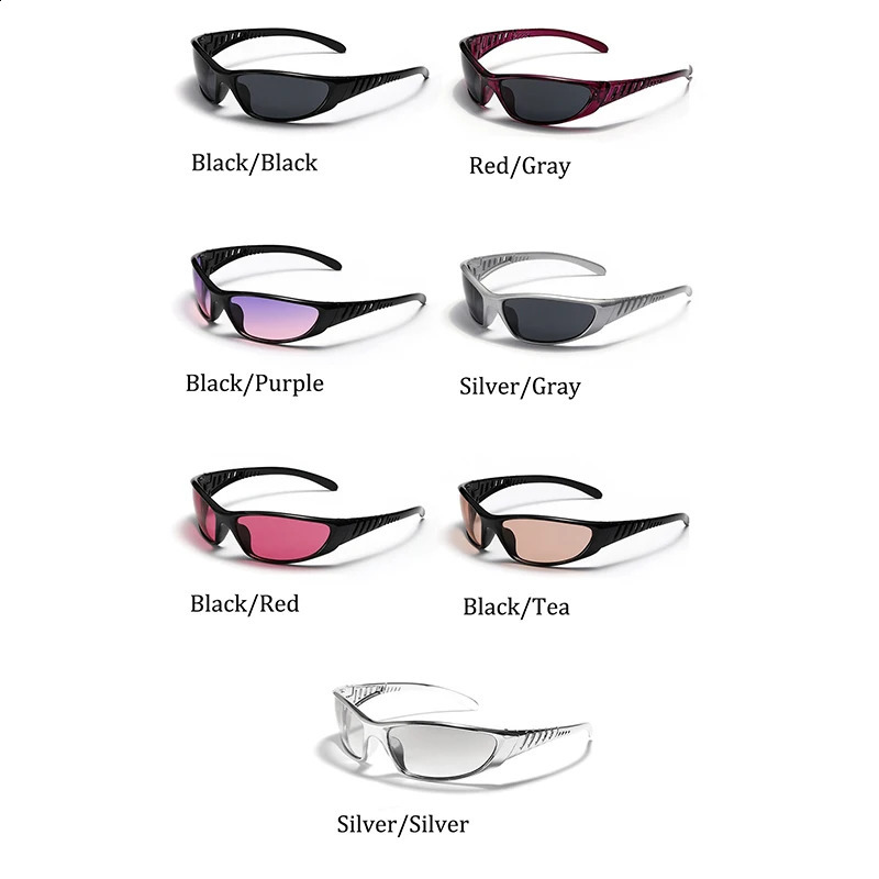 Y2k Goggle Sports Sunglasses Driving shades For Men Trendy Steampunk Trendy Shield Wrap Around Sunglasses Women TR9 240906