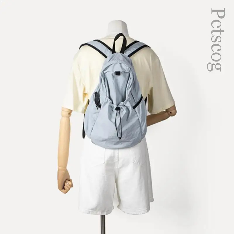 Large capacity womens backpack nylon soft color splicing travel bag student bag Korean casual fashion shoulder bag 240912