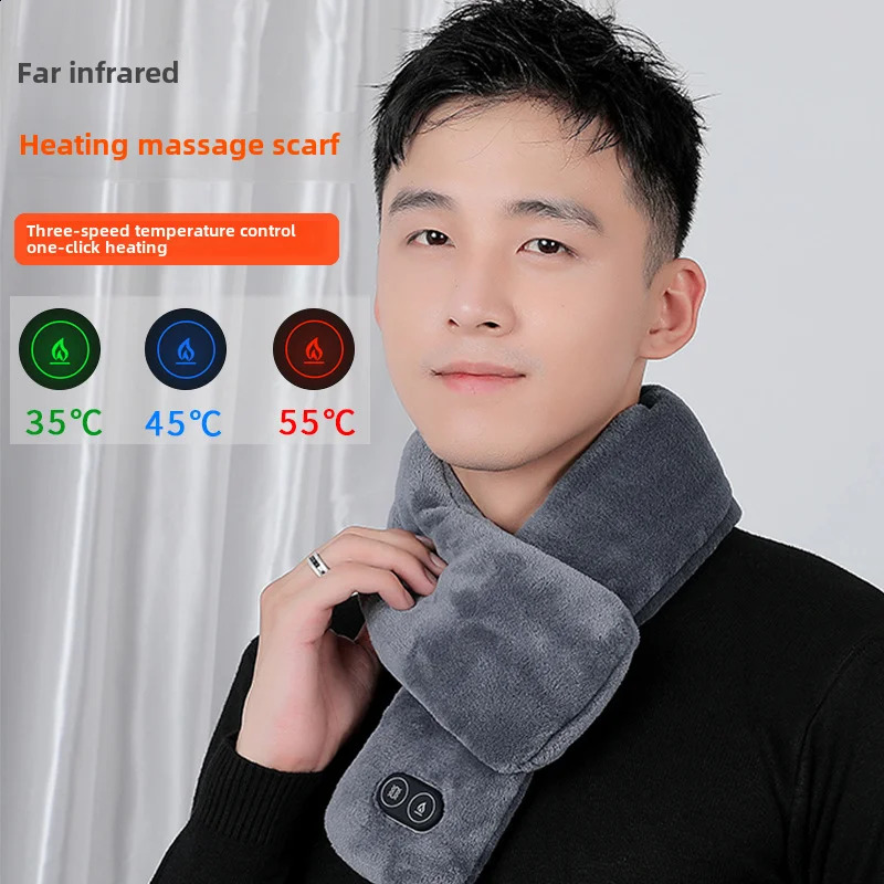 Charging Heating Mens and Womens Winter Scarf Shawl Foreign Trade Intelligent Heating Solid Color Vibration Massage Neck Warme 240909