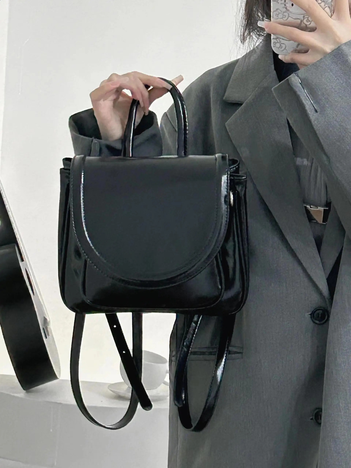 Autumn Korean Womens Backpack Minimalist Communicating College Style Handbag Texture Shoulder Bag 240912