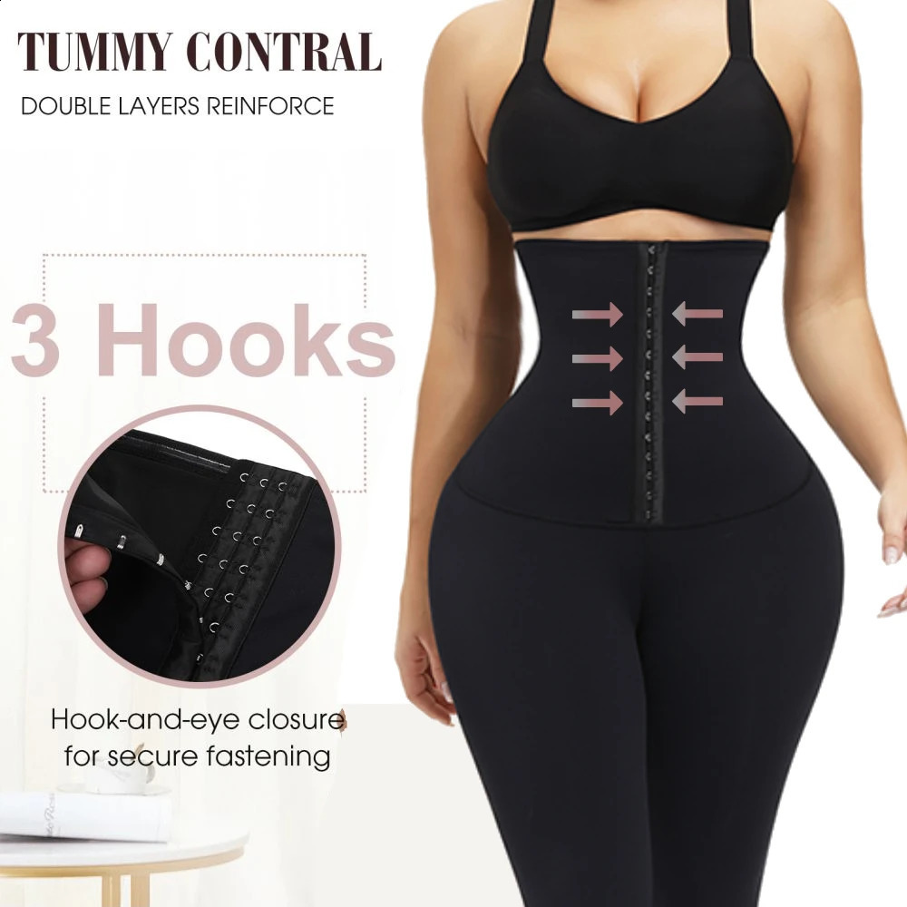 Women Fajas Leggings Waist Trainer Leggings High Waisted Tummy Control Slimming Pants Weight Loss Body Shaper Workout Fittness 240910